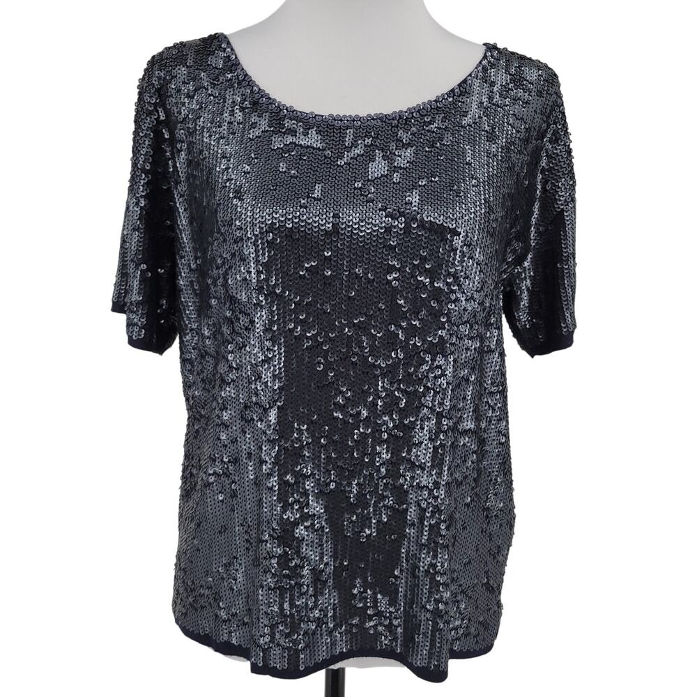 J.Crew Slouchy Sequin‎ Top Metallic Oversized Indie Sleaze Party Club Size XS